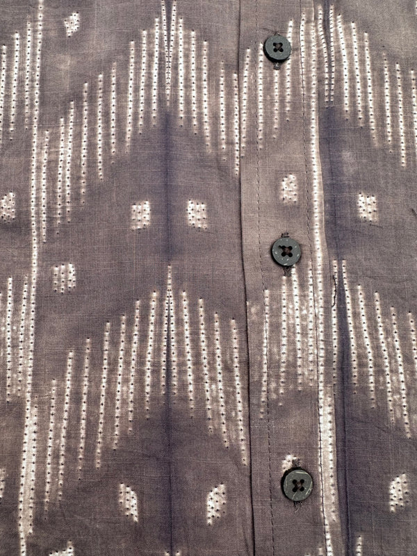 Cotton short sleeve Shibori Shirt (Brown)