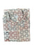 Folded beue button down with black and red small geometric print