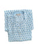 White Pintuck handblock top with blue floral motif