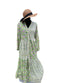 Pastel Green floral Cotton Block Print Duster/Maxi Dress