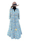 Green and Gold Cotton Block Print Long/Maxi Dress.