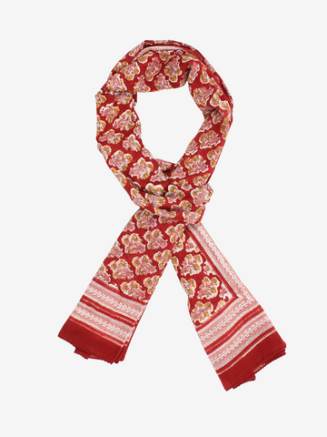 Handmade Block Print Sarong/Scarf in Red
