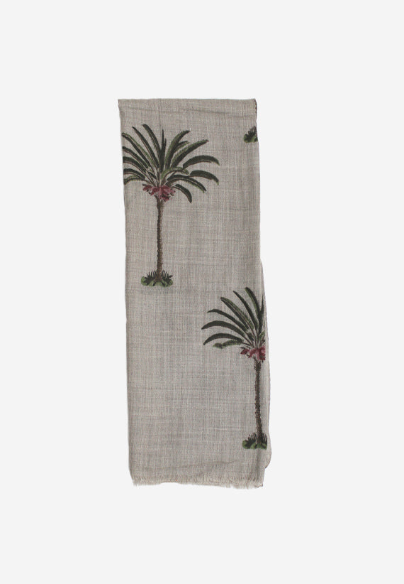 Cashmere Hand Block-Beautiful Palm Tree Motif Scarf