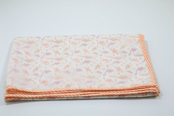 Hand block Dinosaur Print Baby Blanket in Cotton