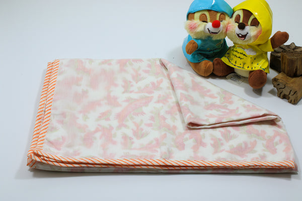 Hand block Fish Print Baby Blanket in Cotton
