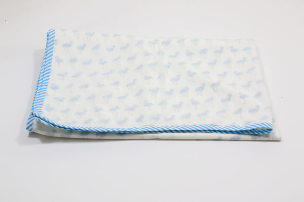 Hand block Flamingo Print Baby Blanket in Cotton