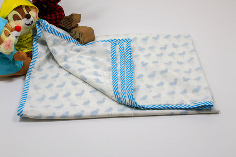 Hand block Flamingo Print Baby Blanket in Cotton