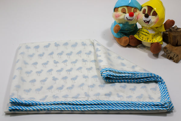 Hand block Flamingo Print Baby Blanket in Cotton