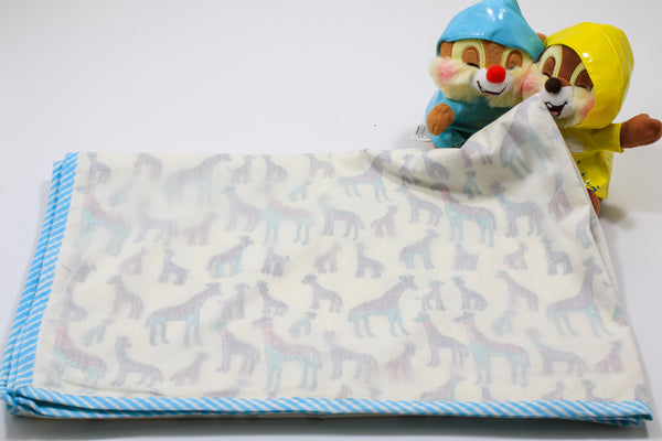 Hand block Giraffe Print Baby Blanket in Cotton