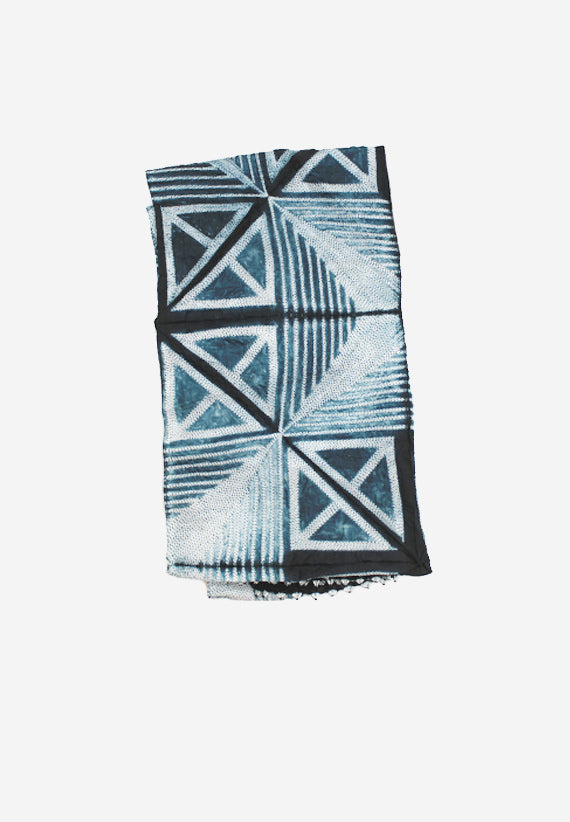 Silk Shibori Grey and White