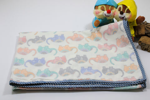 Hand block Small Elephant Print Baby Blanket in Cotton