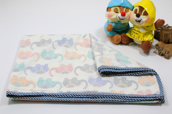 Hand block Small Elephant Print Baby Blanket in Cotton