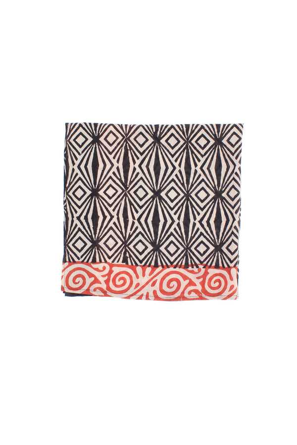 Beige Handmade Block Print Cotton Sarong