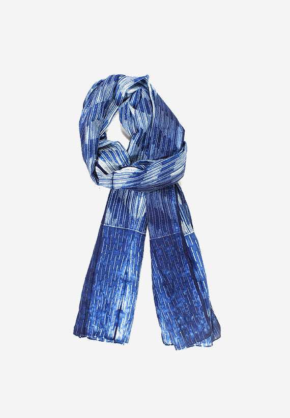 Silk Shibori  Indigo Tale