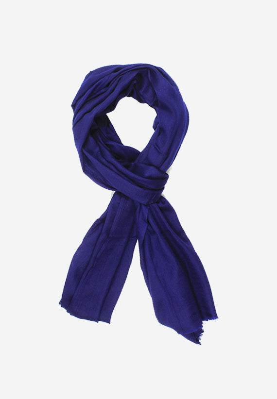 Lightweight Warm Cashmere Scarf in Navy Blue .