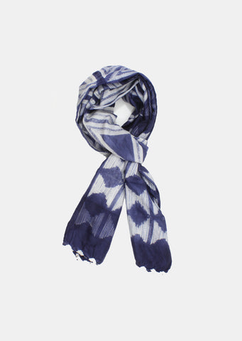 Silk Hand made Shibori Scarf Violet