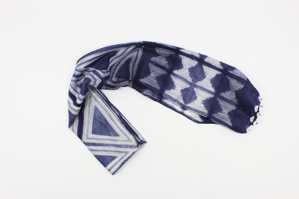 Silk Hand made Shibori Scarf Violet
