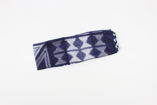 Silk Hand made Shibori Scarf Violet