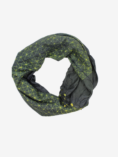 Shibori Silk handmade Two Tone Yellow and & Deep Green scarf