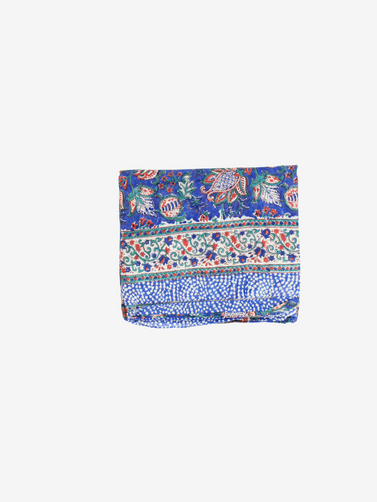 Handmade Block Print Sarong/Scarf Floral Blue & White floral