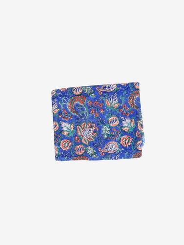Handmade Block Print Sarong/Scarf Floral Blue & White floral