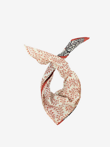 Handmade Block Print Cotton Bandana Red and White