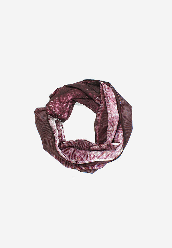 Silk Shibori handmade Serene Red scarf