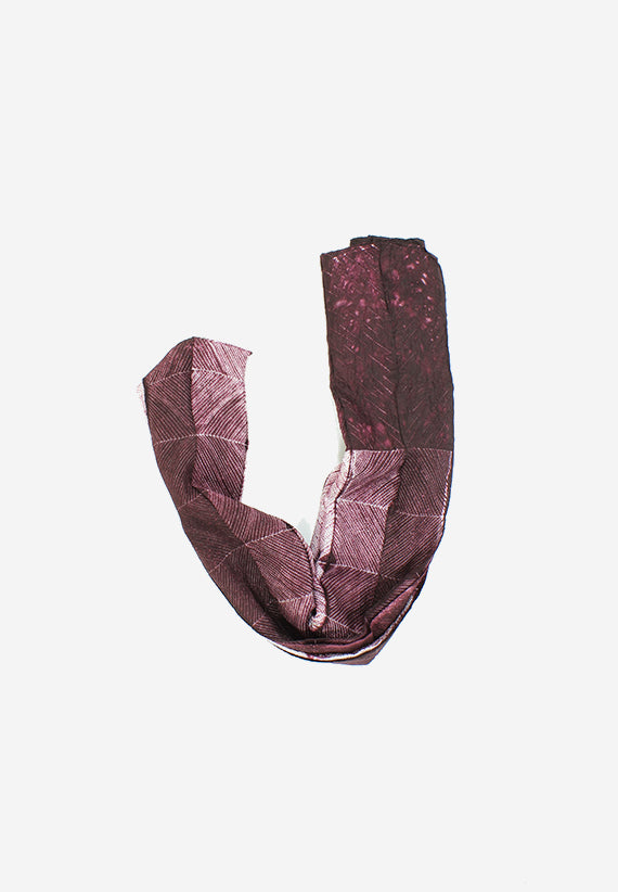 Silk Shibori handmade Serene Red scarf
