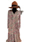 Pink and Lavender Cotton Block Print Duster/Maxi Dress.