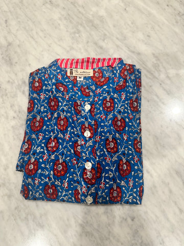 Cotton Block Print Pintuck Tops with expedited shipping