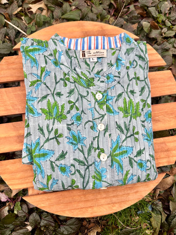 Cotton Block Print Pintuck Top set of three