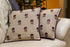 Set of handmade pillow covers in beige base with burgundy  embroidery flowers.