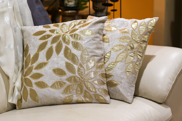 Pillow Cover - Set of two festive gold