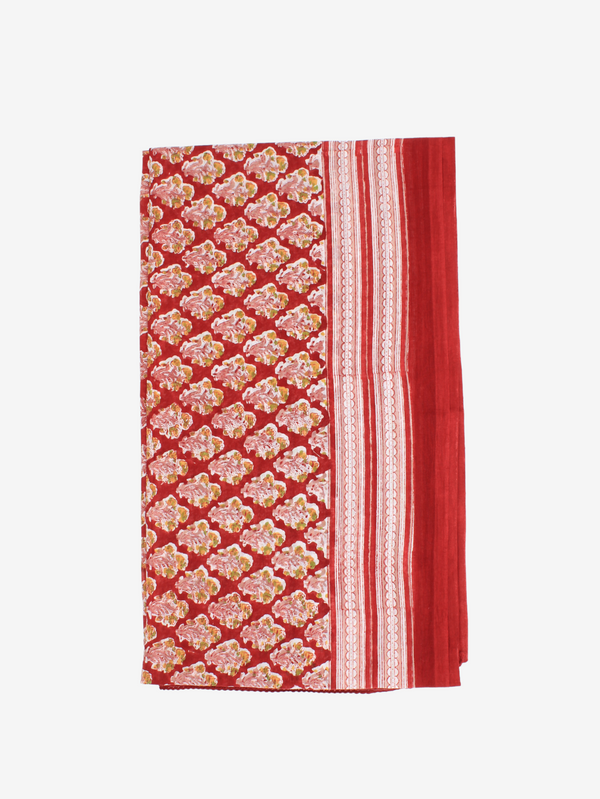 Handmade Block Print Sarong/Scarf in Red