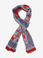 Handmade Block Print Sarong/Scarf Floral Red and Blue