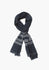 Large Jamdani handwoven scarf in soft cotton in black with white pattern.