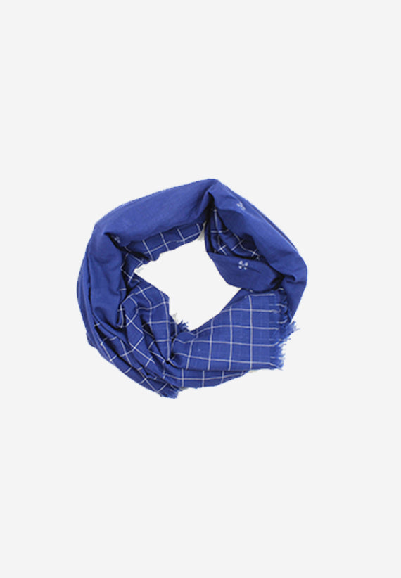 Jamdani Woven Blue handwoven scarf