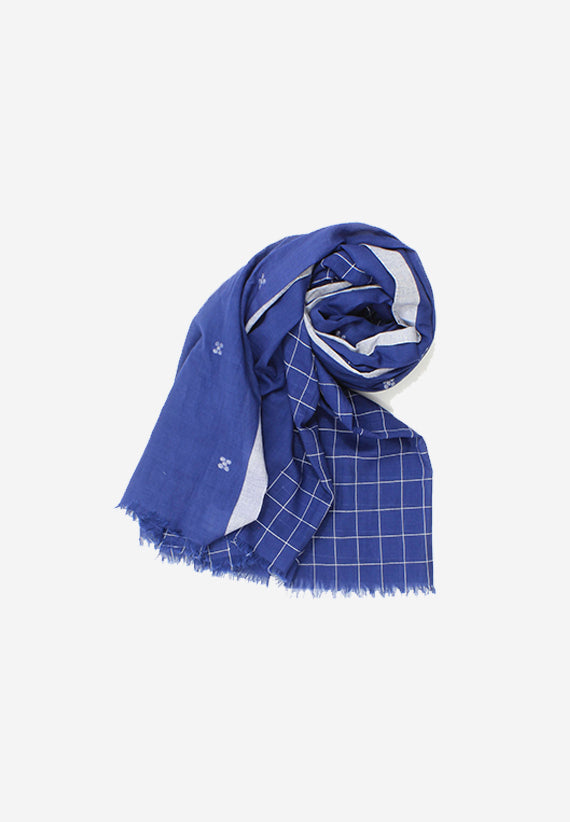 Jamdani Woven Blue handwoven scarf