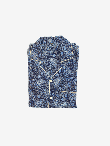 Cotton Pajamas-Blue Paisley Print