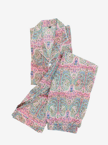 Cotton Pajamas-Pink Paisley Print
