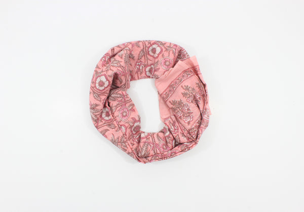 Pink Handmade Block Print Cotton Scarf/Sarong