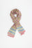 Beautiful cotton scarf on a light pink base with a  blue floral pattern.