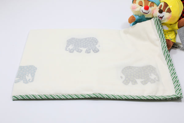 Hand block Elephant Print Baby Blanket in Cotton