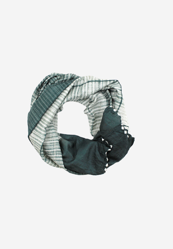 Silk Shibori handmade Light Grey scarf
