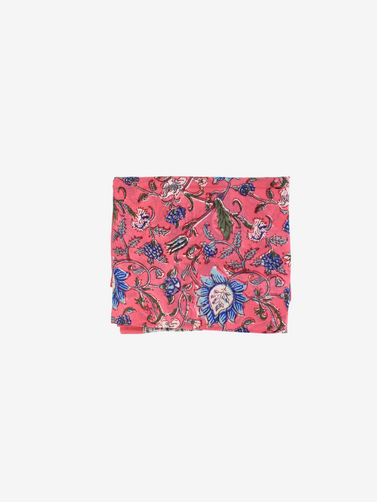 Cotton Pink and blue  Handmade Block Print floral Sarong
