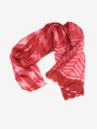 Shibori Silk handmade Crimson scarf