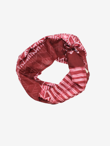 Shibori Silk handmade Burgandy scarf